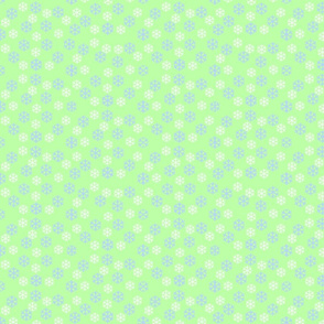 Purple & Gray Snowflakes on Bright Lime Green