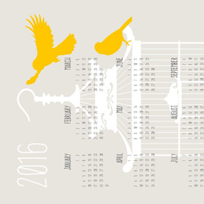 BirdCage TeaTowel Calendar2016