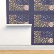 2019 Tea Towel Calendar Let Your Soul Blossom and Grow-purple denim background