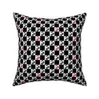 Cherry Skulls Checker Black White Red