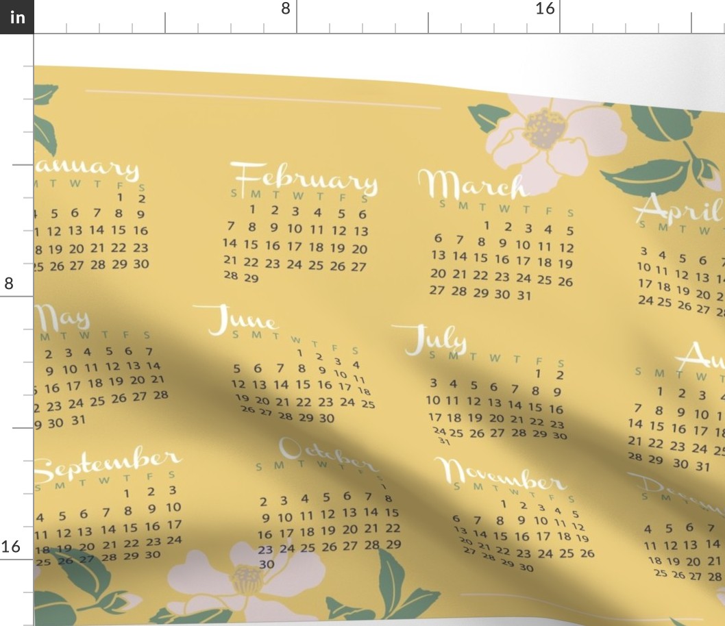 Spring Garden Tea Towel Calendar