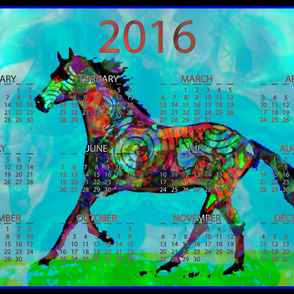 2016 Calendar - To Ride A Celtic Horse, (scaled for pillows)