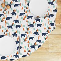 forest bear // boy nursery boys baby orange mint navy blue geometric bear mountains trees