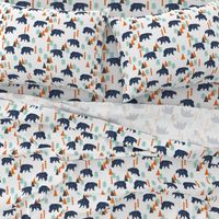 forest bear // boy nursery boys baby orange mint navy blue geometric bear mountains trees