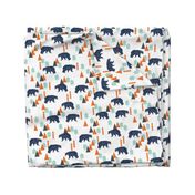 forest bear // boy nursery boys baby orange mint navy blue geometric bear mountains trees