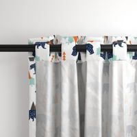 forest bear // boy nursery boys baby orange mint navy blue geometric bear mountains trees