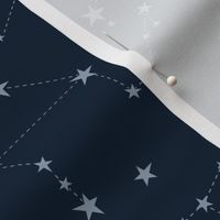 stars in the zodiac constellations - light blue on navy blue