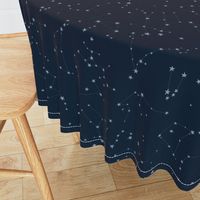 stars in the zodiac constellations - light blue on navy blue