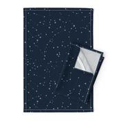 stars in the zodiac constellations - light blue on navy blue