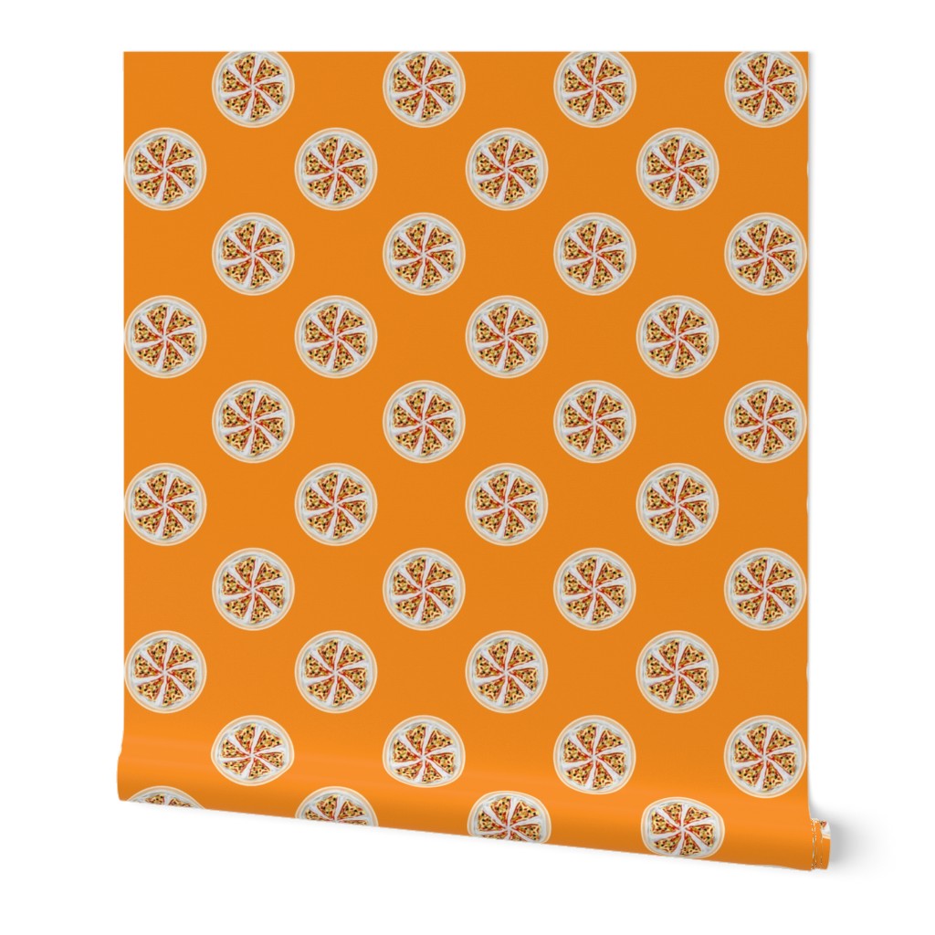 Pizza Polka Dots on Orange