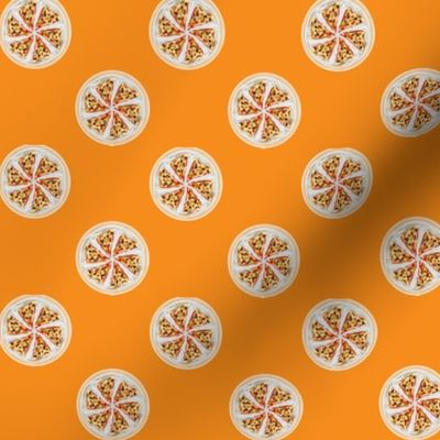 Pizza Polka Dots on Orange