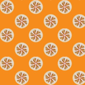 Pizza Polka Dots on Orange