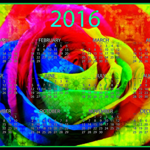 2016 Calendars - Rainbow Rose