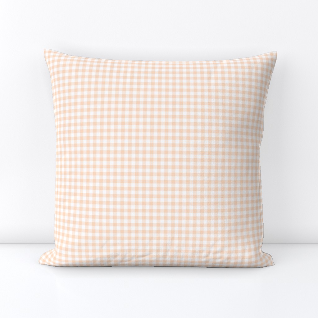 pale peach gingham, 1/4" squares 