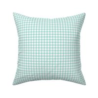 mint and white gingham, 1/4" squares 