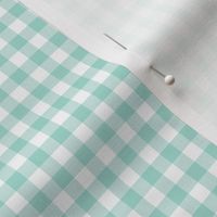 mint and white gingham, 1/4" squares 