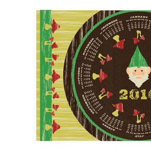 Mushrooms & Gnome Tea Towel Calendar