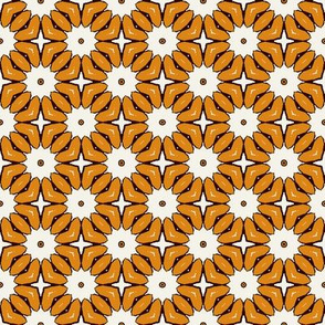 Dark Yellow Floral Blocks