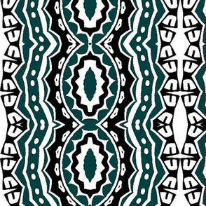 Modern Tribal in Black, White and Green