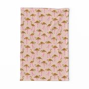 gold glitter flamingos with pink legs - blush