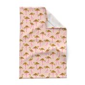 gold glitter flamingos with pink legs - blush