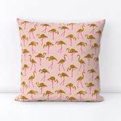 gold glitter flamingos with pink legs - blush