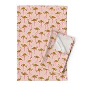 gold glitter flamingos with pink legs - blush