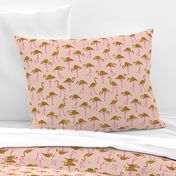 gold glitter flamingos with pink legs - blush