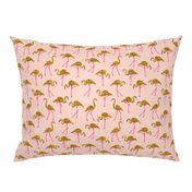 gold glitter flamingos with pink legs - blush