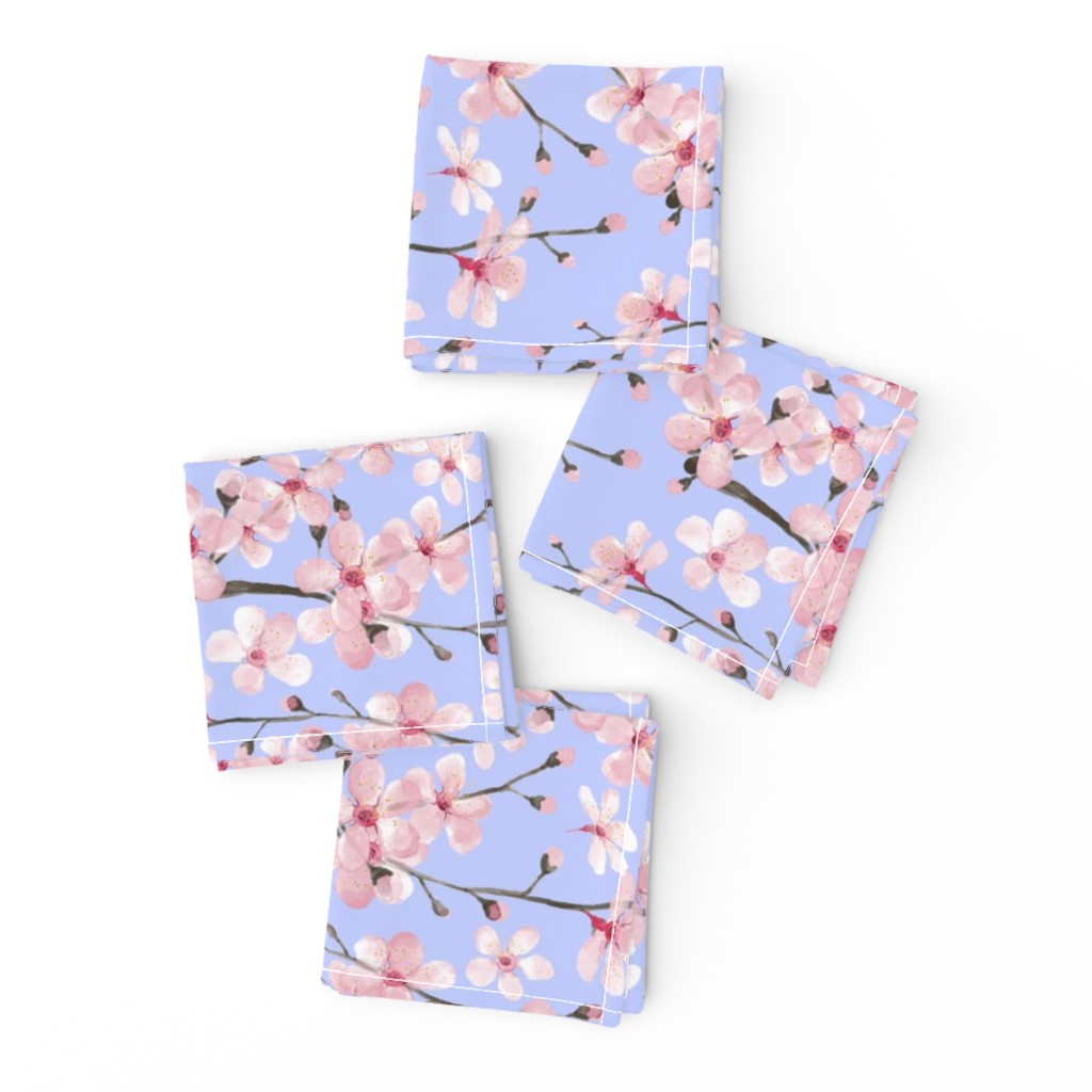 Cherry Blossom, spring pastel blue