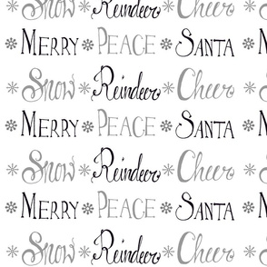Christmas Hand Lettered Santa Snow Cheer Peace