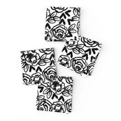 roses // black and white florals flower design for illustration pattern print