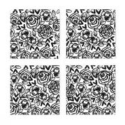 roses // black and white florals flower design for illustration pattern print