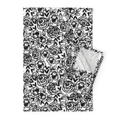 roses // black and white florals flower design for illustration pattern print