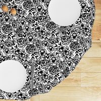 roses // black and white florals flower design for illustration pattern print