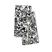 roses // black and white florals flower design for illustration pattern print