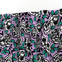 roses // lilac purple flowers floral repeat print for little girls fashion prints and decor