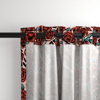 roses // red vintage style illustration florals flower pattern