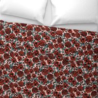 roses // red vintage style illustration florals flower pattern