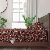 roses // red vintage style illustration florals flower pattern