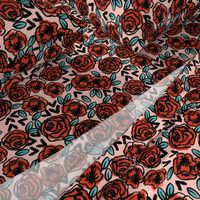 roses // red vintage style illustration florals flower pattern