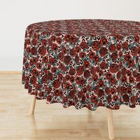 roses // red vintage style illustration florals flower pattern