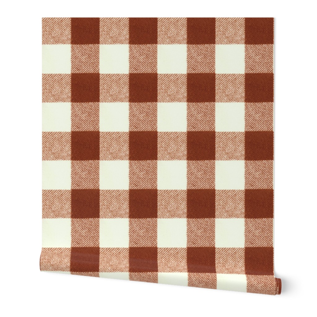 2" Wool Buffalo Check in Brick Red