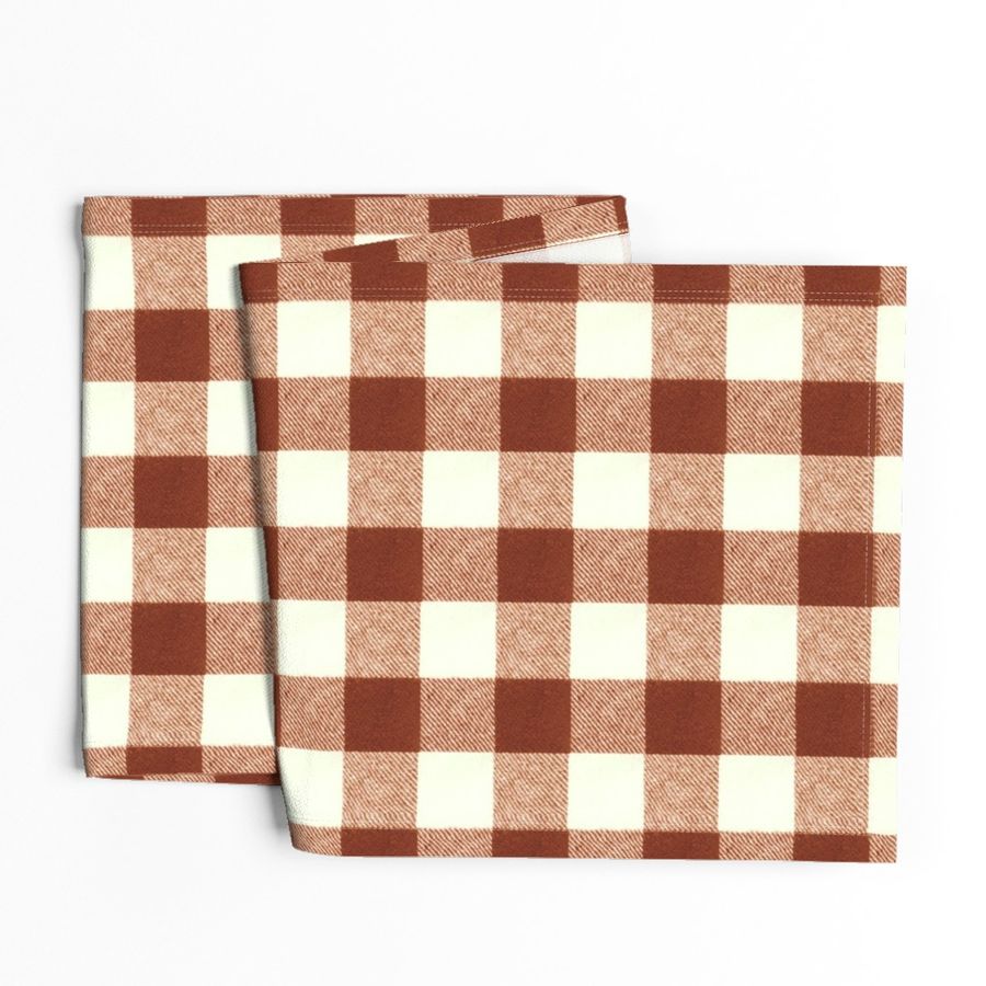 2" Wool Buffalo Check in Brick Red