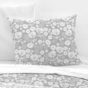 florals // neutral grey flowers floral repeat for fashion prints and home decor textiles