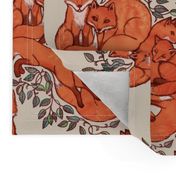 Fox Family Tangle - large print