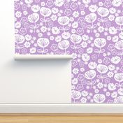 florals // purple pastel flowers design for illustration pattern and home decor textiles