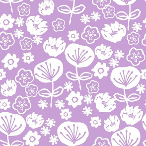florals // purple pastel flowers design for illustration pattern and home decor textiles