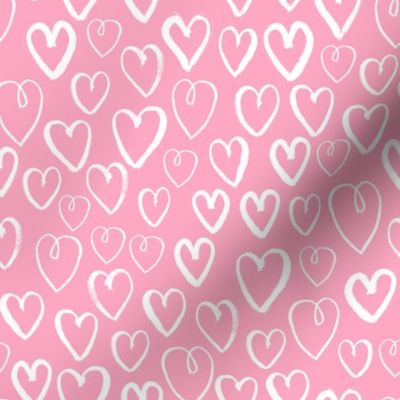 heart // pastel pink love heart design for sweet little girls valentines repeating illustration pattern print