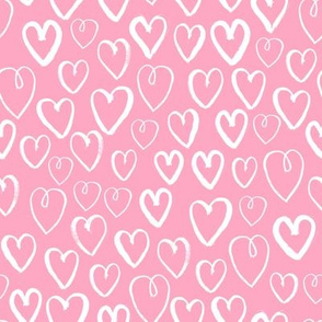 heart // pastel pink love heart design for sweet little girls valentines repeating illustration pattern print